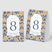 Plaque De Table Floral Art Nouveau Numéro de table Carte de tente (Recto/verso)