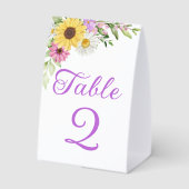Plaque De Table Floral Boho Sunflower Wedding Table Number (Verso)