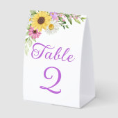 Plaque De Table Floral Boho Sunflower Wedding Table Number (Recto)