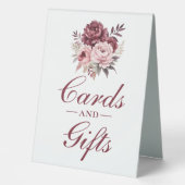 Plaque De Table Floral Bourgogne Aquarelle Cartes de mariage Cadea (Recto)