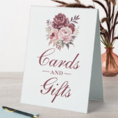 Plaque De Table Floral Bourgogne Aquarelle Cartes de mariage Cadea (En SItu (Tableau))