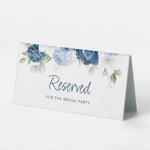 Plaque De Table Floral Dusty Blue Botanical Mariage Réservé