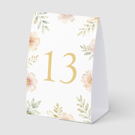 Plaque De Table Floral elegant weeding table number (Recto)