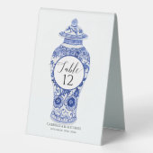 Plaque De Table Floral Ginger Jar Bleu Blanc Chinoiserie Mariage (Verso)