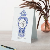 Plaque De Table Floral Ginger Jar Bleu Blanc Chinoiserie Mariage (En SItu (Tableau))