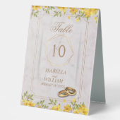Plaque De Table Floral Jaune mariage (Recto)