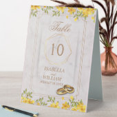 Plaque De Table Floral Jaune mariage (En SItu (Tableau))