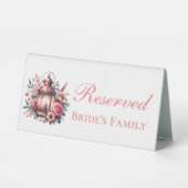 Plaque De Table Floral Lantern rose Pays Réservé Mariage (Verso)