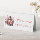 Plaque De Table Floral Lantern rose Pays Réservé Mariage (En SItu (Tableau))