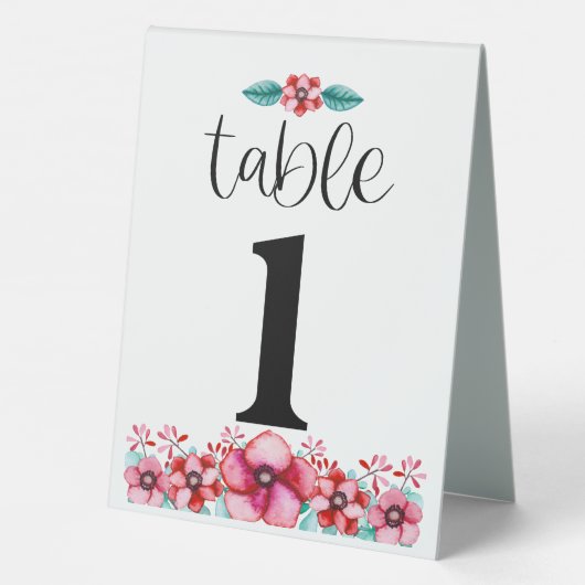 Plaque De Table Floral numéro un (Verso)