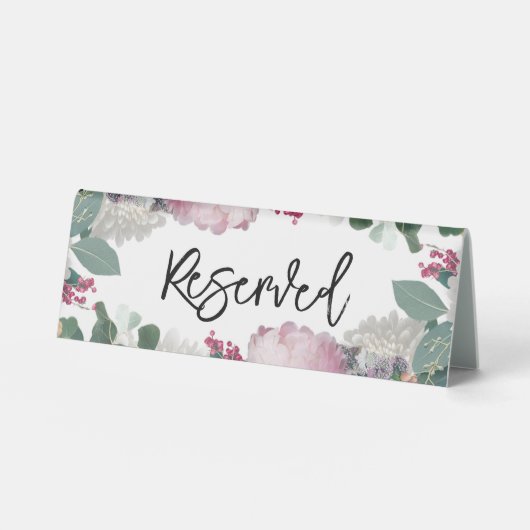 Plaque De Table Floral Réservé (Recto)