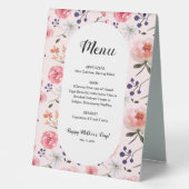 Plaque De Table Floral Rose Pink Peonies Printemps Fête des Mères  (Recto)