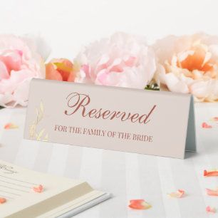 Plaque De Table Floral Rustic intemporel Réservé à la famille