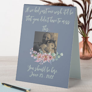 Plaque De Table Floral Watercolor Custom Wedding Memorial