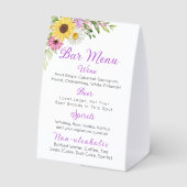 Plaque De Table Floral Wedding Wildflower Sunflower Daisy Bar (Verso)