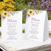 Plaque De Table Floral Wedding Wildflower Sunflower Daisy Menu