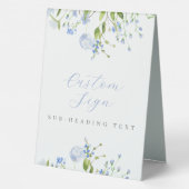 Plaque De Table Flore bleu clair modifiable sur mesure (Verso)