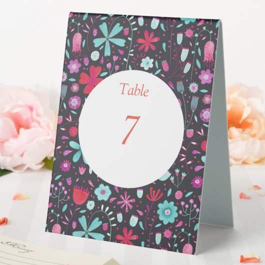 Plaque De Table Flore foncé (In SItu (Mariage))