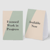 Plaque De Table Focused Work Do Not Disturb Quiet Space Available (Recto/verso)