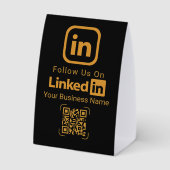 Plaque De Table Follow Us On LinkedIn QR Code Business (Verso)
