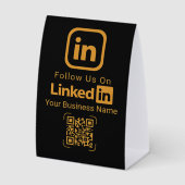 Plaque De Table Follow Us On LinkedIn QR Code Business (Recto)