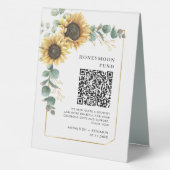 Plaque De Table Fonds floral de tournesol Eucalyptus Lune de miel  (Verso)