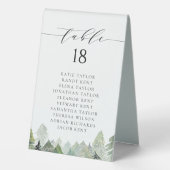 Plaque De Table Forêt de toujours-vert enneigée à l'aquarelle Mari (Verso)