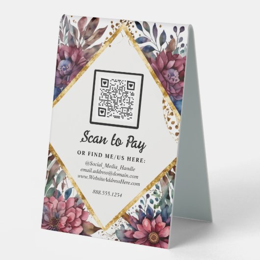 Plaque De Table Fournisseur de Marché Éphémère Scan Pour Payer cod (Recto)