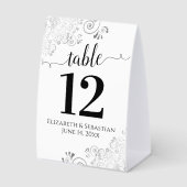 Plaque De Table Fractions en argent Noir sur Mariage blanc Numéro (Recto)