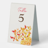 Plaque De Table Fraîcheur Citrus Foliage Mariage (Recto)