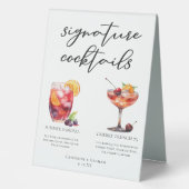 Plaque De Table Fruity Mariage Signature Cocktails Menu (Recto)