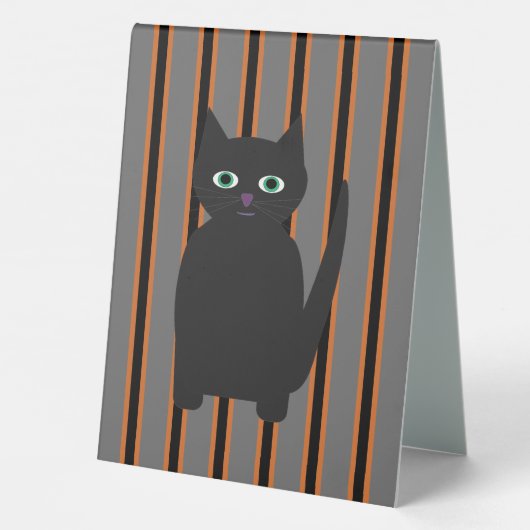 Plaque De Table Fun and Fun Halloween Chats noirs (Verso)