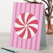 Plaque De Table Fun et Fancy rose Noël Peppermenthe bonbon (En SItu (Tableau))