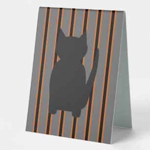 Plaque De Table Fun et Fun Halloween Noir Silhouette Chats
