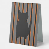 Plaque De Table Fun et Fun Halloween Noir Silhouette Chats (Verso)