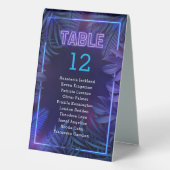 Plaque De Table Fun Neon Glow Party Numéro d'escorte (Verso)