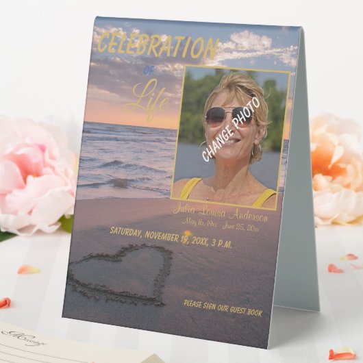 Plaque De Table Funérailles commémoratives branchées Coucher de so (In SItu (Mariage))