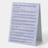 Plaque De Table Funérailles militaires 13 plis du drapeau américai (Recto)