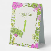 Plaque De Table Funky Drawn Tropical Destination Wedding (Verso)