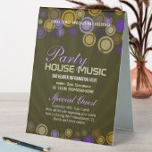 Plaque De Table Funky Party Music Club Event Flyer (En SItu (Tableau))
