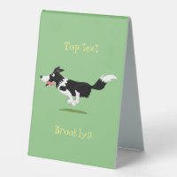 Funny Border Collie chien en course dessin animé