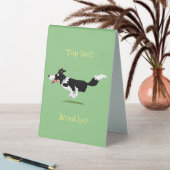 Plaque De Table Funny Border Collie chien en course dessin animé (En SItu (Tableau))
