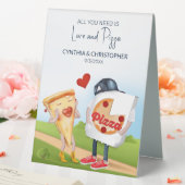 Plaque De Table Funny Fête des mariées de pizza (In SItu (Mariage))