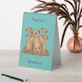 Plaque De Table Funny meerkat family cartoon illustration (En SItu (Tableau))