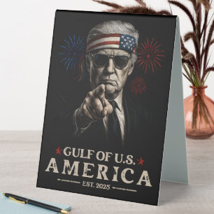 Plaque De Table Funny Trump Golfe Des USA Amérique 2025 4 juillet