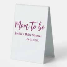 futur maman baby shower nom date rose simple minim