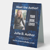 Plaque De Table Galactique Bleu Sci-Fi Auteur Livre Signer (Recto)