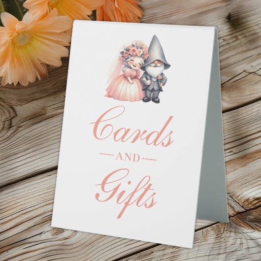 Plaque De Table Garden Gnome Cartes et cadeaux de mariage rustique