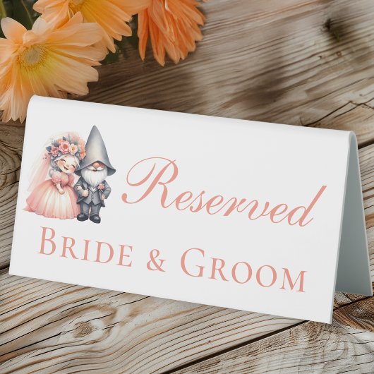 Plaque De Table Garden Gnome Mariée Groom Rustique Mariage Réservé