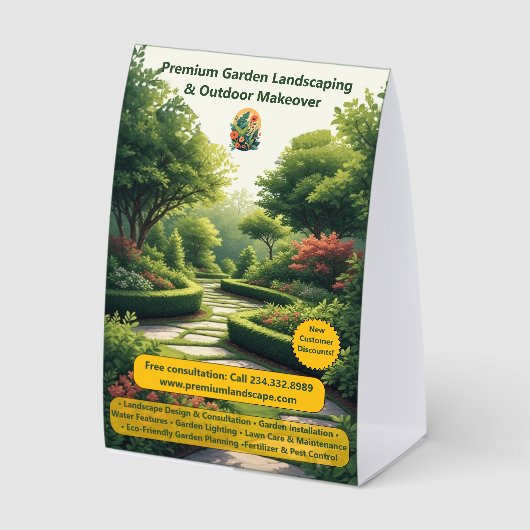 Plaque De Table Garden Installing Landscape Design & Consultation (Recto)